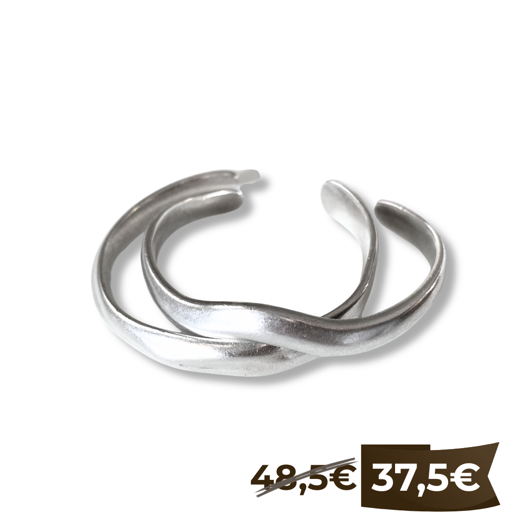 Abstract Silver Cuffs' set