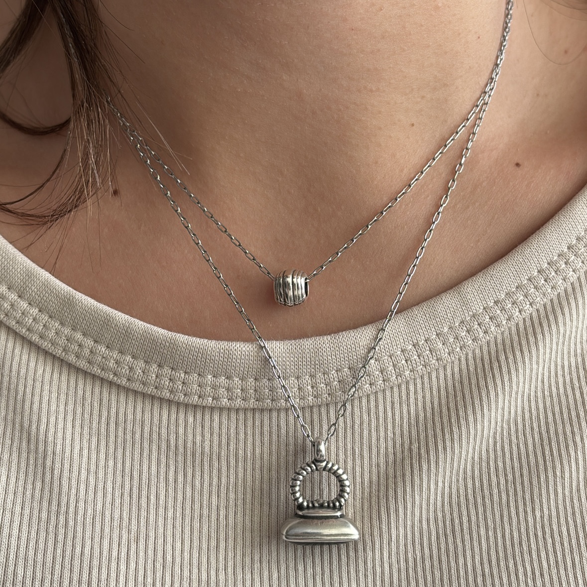 Alternative view of MUA silver necklace
