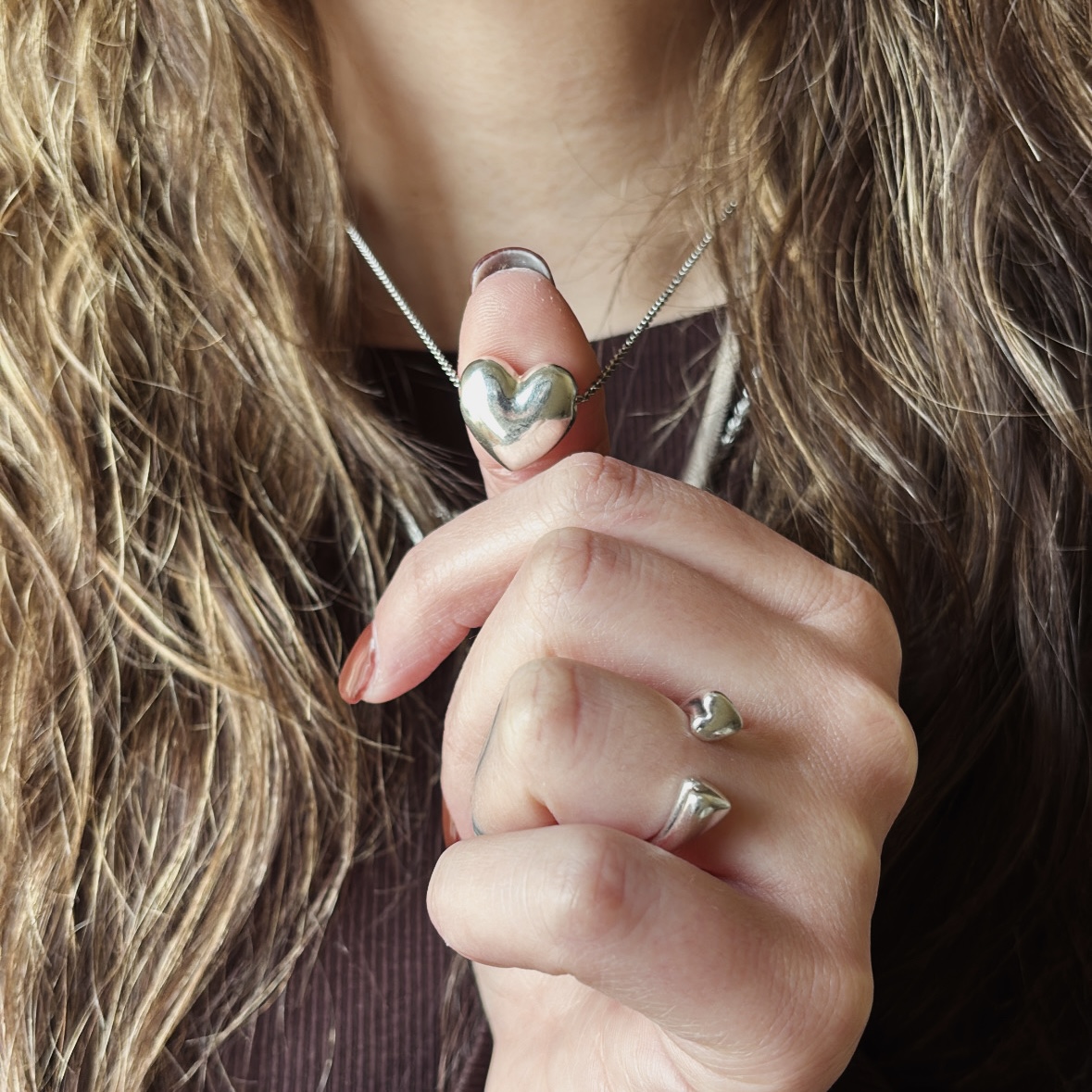 Alternative view of "I Love You" necklace