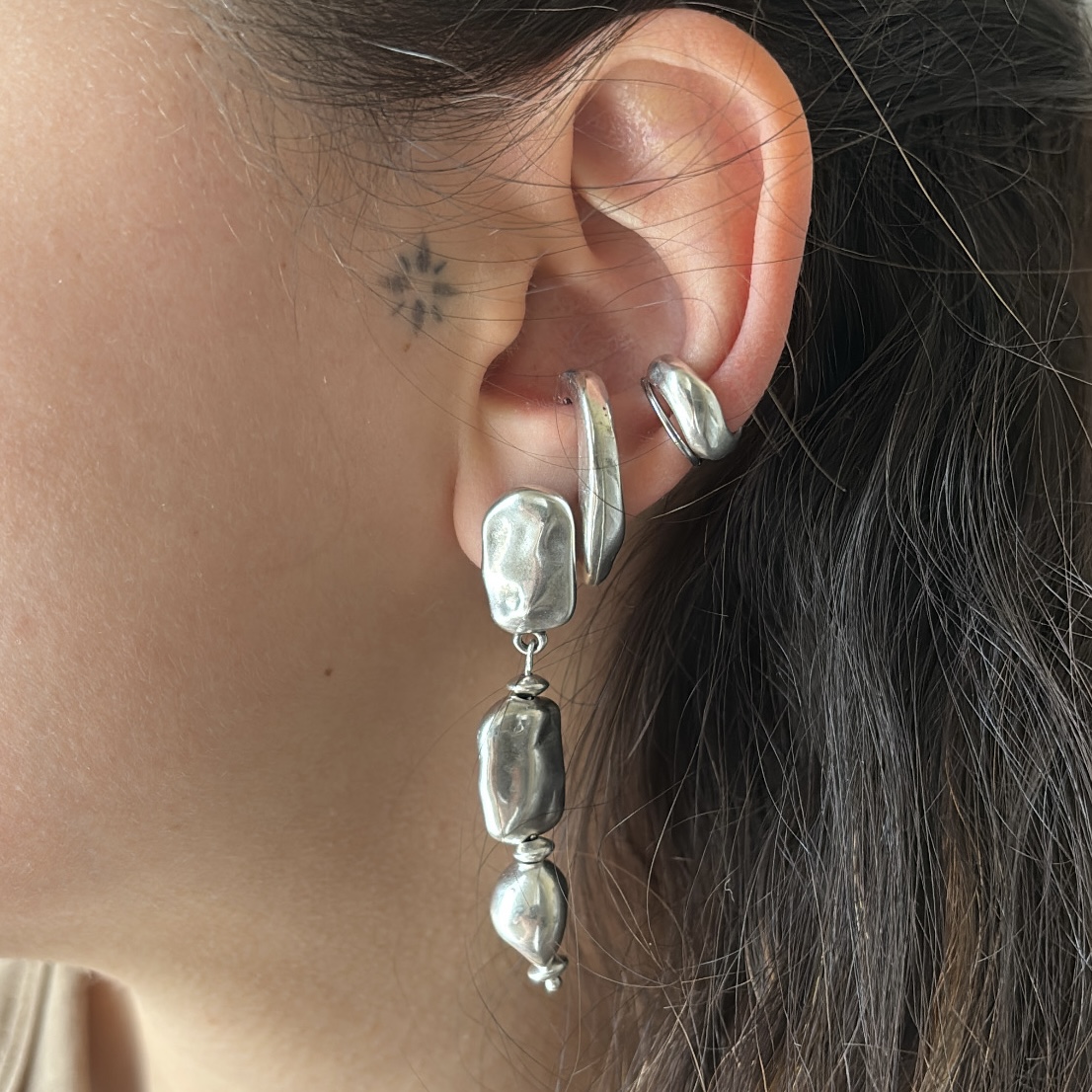 SCULPT silver earrings - Image 3