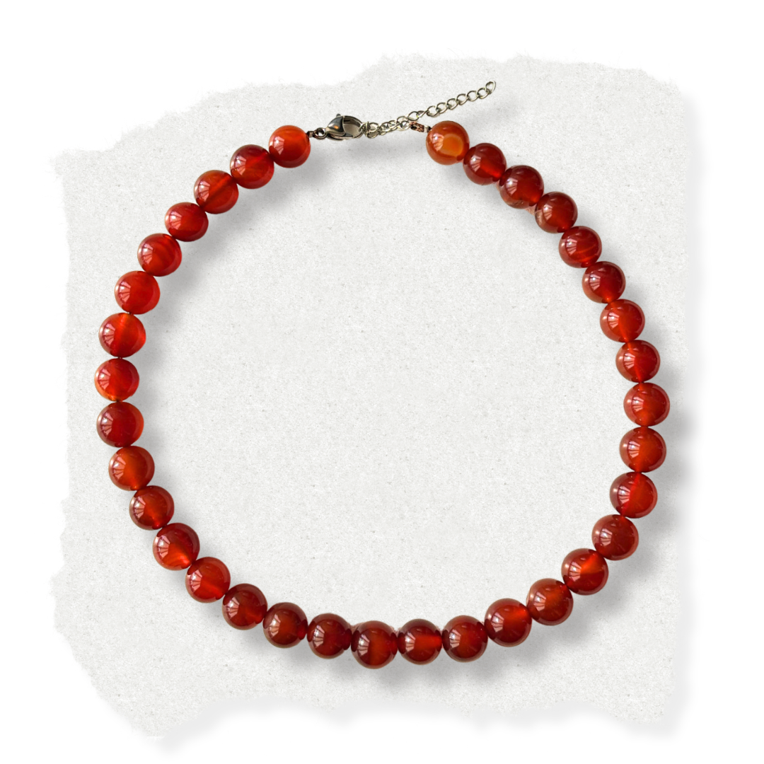 CARNELIAN bead necklace