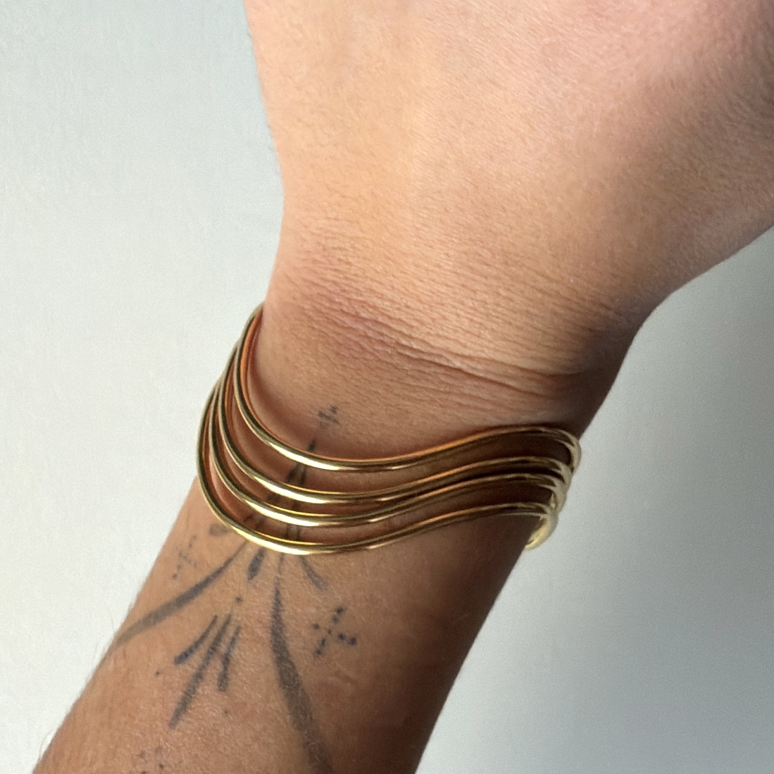 Alternative view of AVRA gold cuff